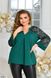 Блузка в романтичному стилі в розмірі 52-54, 56-58, 60-62, 64-66, колір зелений