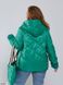 Комплект: Куртка демісезонна стьобана + сумочка в розмірі 50-52, 54-56, 58-60, колір зелений.
