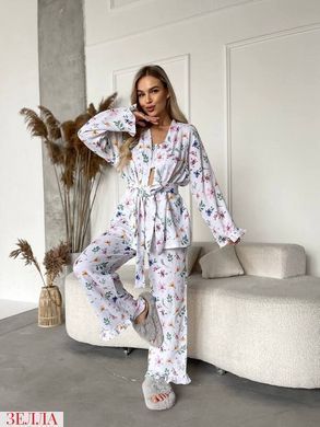 Домашній костюм трійка Халат+Топ+Штани в розмірі 42-44, 46-48, 50-52.