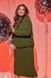 Теплий трикотажний костюм Худі+Спідниця в розмірі 48-50, 52-54, 56-60, колір зелений.