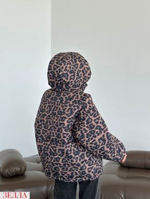 Зимова куртка в універсальному розмірі 42-46, колір леопардовий.