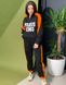 Жіночий двоколірний спортивний костюм, тринитка, розміри 50-52, 54-54, 58-60 колір чорний з помаранчевим