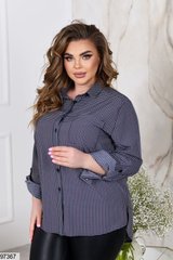Блуза-сорочка в класичному стилі у розмірі 52-54, 56-58, 60-62, 64-66, колір темно-синій