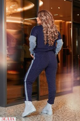 Жіновий, ангоровий, теплий костюм, великого розміру у джинсовому кольорі, розмір: 50-52, 54-56