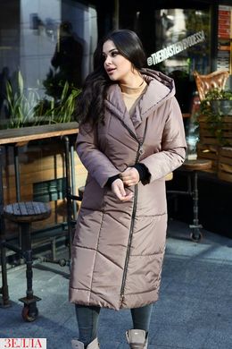 Зимове пальто шоколадного кольору, в розмірі 48-50, 52-54, 56-58.