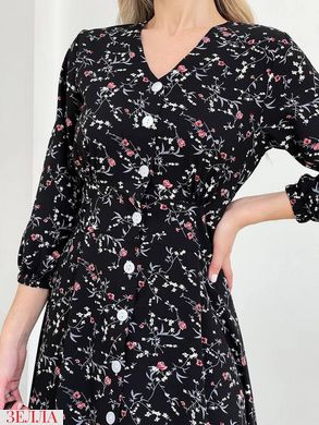 Сукня в квітковий принт із супер софту в розмірі 42-44, 46-48, 50-52, колір чорний+квітка.