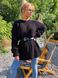 Жіночий однотонний в'язаний (50% акрил, 50% вовна) светр oversize колір чорний в універсальному розмірі 42-46