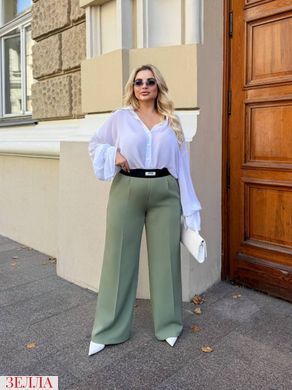 Штани-палаццо в розмірі 48-50, 52-54, 56-58, колір олива.